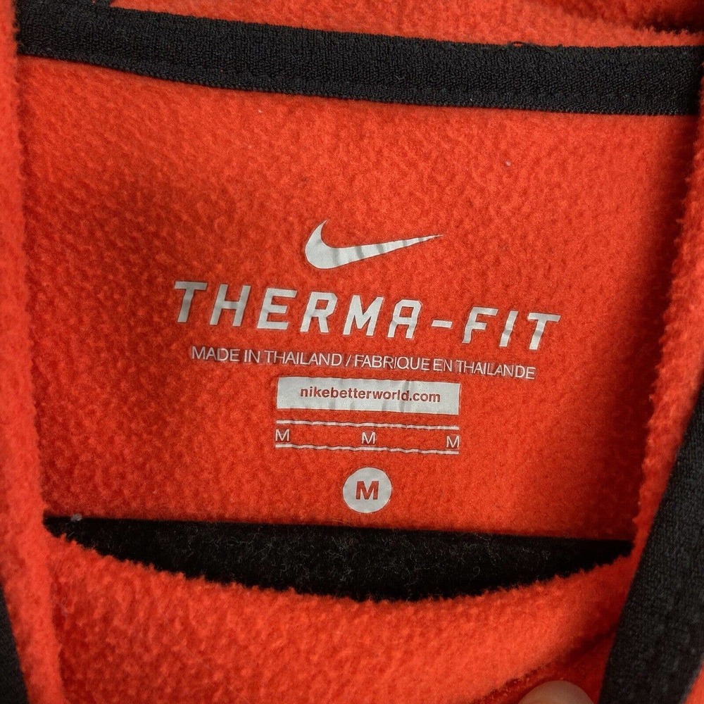 Nike Therma-Fit Hooded Pullover Sweatshirt Size Medium Red Orange Snakeskin - Picture 4 of 14